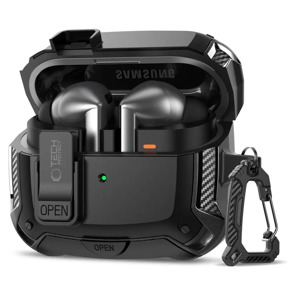 Etui Tech-Protect Carbonox MagSafe do Samsung Galaxy Buds 3 / 3 FE / 3 Pro Black