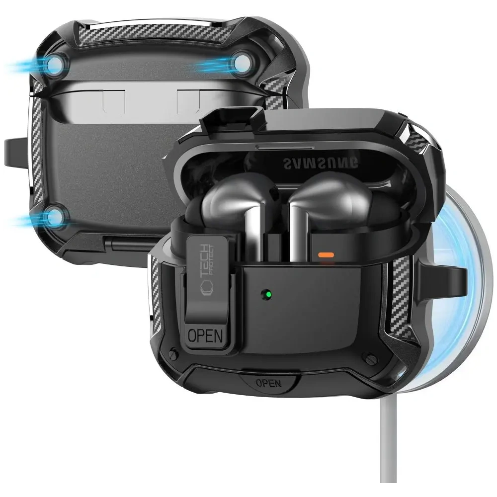 Etui Tech-Protect Carbonox MagSafe do Samsung Galaxy Buds 3 / 3 FE / 3 Pro Black