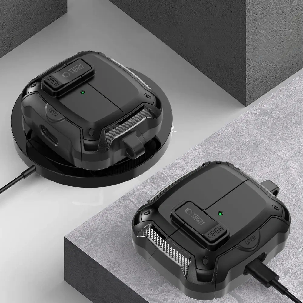 Etui Tech-Protect Carbonox MagSafe do Samsung Galaxy Buds 3 / 3 FE / 3 Pro Black