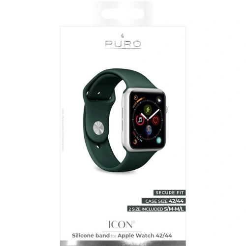 Kup Elastisches PURO ICON Band Apple Watch 4/5/6/7/SE/8/9/Ultra 44/45/49mm (S/M & M/L) (dunkelgrün) - PUR140GRN - {ean13} - Sklep Home Screen