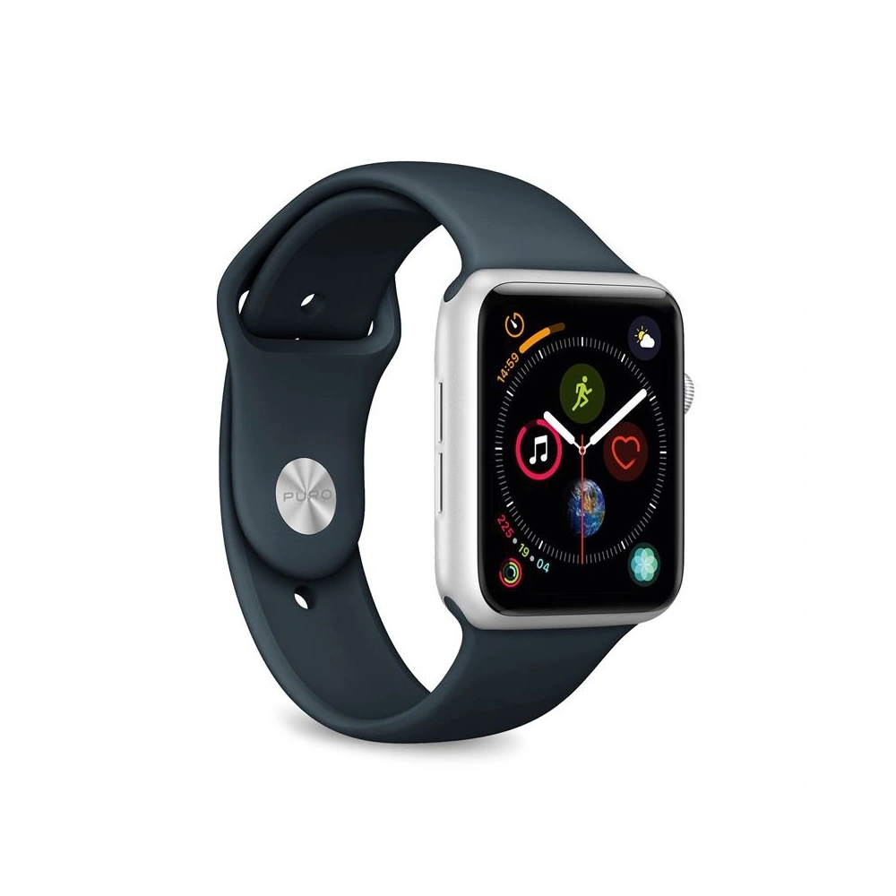 Elastyczny pasek PURO ICON Band Apple Watch 4/5/6/7/SE/8/9/Ultra 44/45/49mm (S/M & M/L) (Navy Blue)