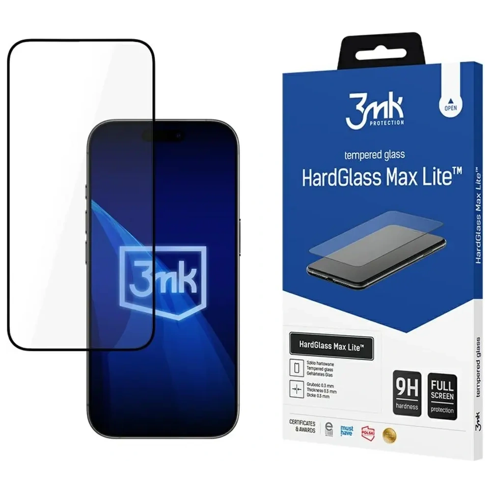 Szkło hartowane 3MK HardGlass Max Lite do Apple iPhone 17 Pro