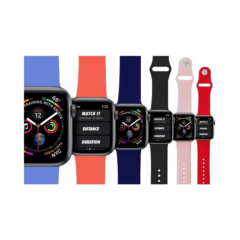 Elastyczny pasek PURO ICON Band Apple Watch 4/5/6/7/SE/8/9/Ultra 44/45/49mm (S/M & M/L) (Navy Blue)