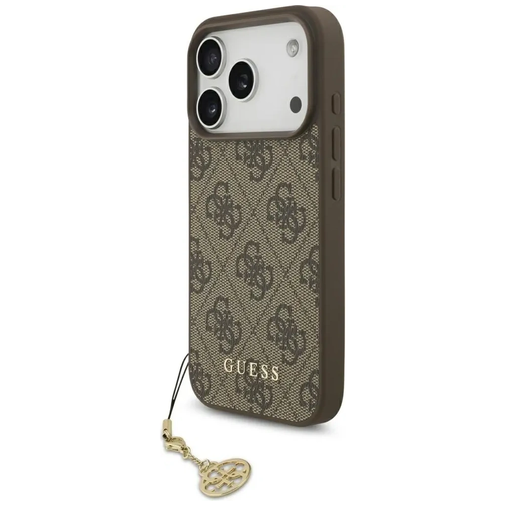 Etui Guess 4G Charms Collection MagSafe do Apple iPhone 17 Pro brązowy
