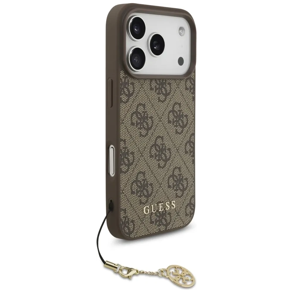 Etui Guess 4G Charms Collection MagSafe do Apple iPhone 17 Pro brązowy