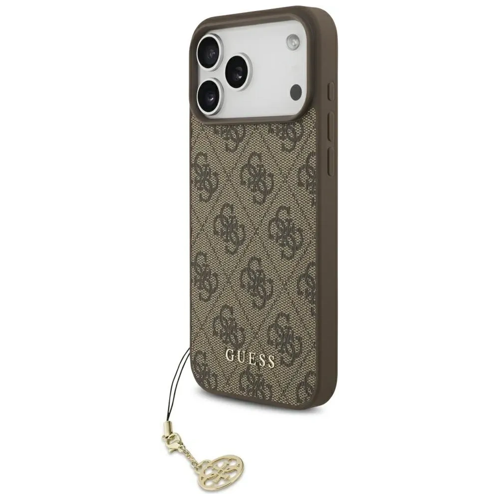 Etui Guess 4G Charms Collection MagSafe do Apple iPhone 17 Pro Max brązowy