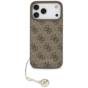 Etui Guess 4G Charms Collection MagSafe do Apple iPhone 17 Pro Max brązowy