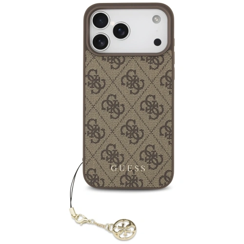 Etui Guess 4G Charms Collection MagSafe do Apple iPhone 17 Pro Max brązowy