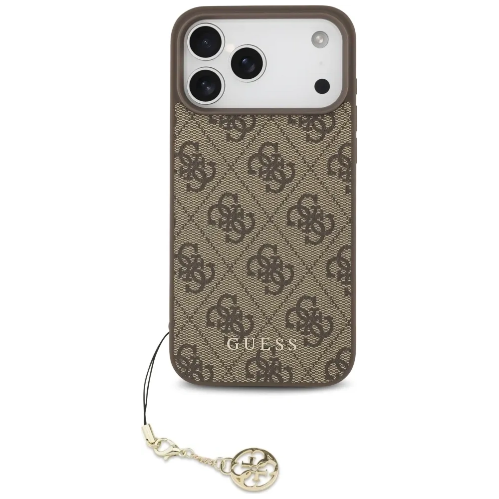 Etui Guess 4G Charms Collection MagSafe do Apple iPhone 17 Pro Max brązowy