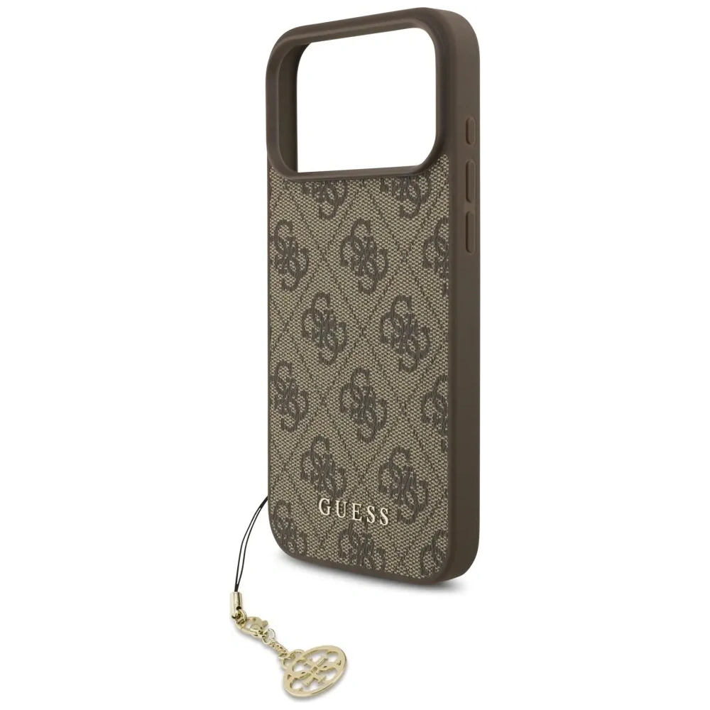 Etui Guess 4G Charms Collection MagSafe do Apple iPhone 17 Pro Max brązowy