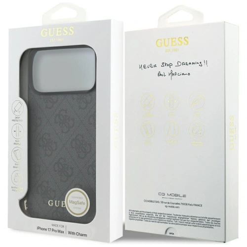 Etui Guess 4G Charms Collection MagSafe do Apple iPhone 17 Pro Max czarny
