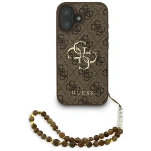 Etui Guess 4G Strap 4G Classic Logo do Apple iPhone 16 brązowy