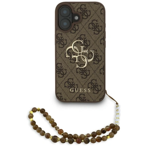 Etui Guess 4G Strap 4G Classic Logo do Apple iPhone 16 brązowy