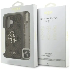Etui Guess 4G Strap 4G Classic Logo do Apple iPhone 16 brązowy