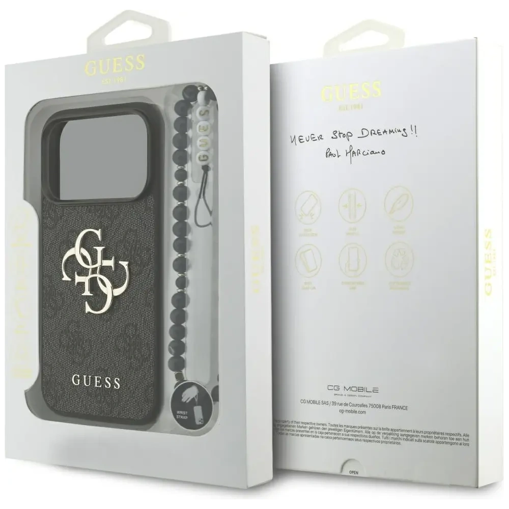 Etui Guess 4G Strap 4G Classic Logo do Apple iPhone 17 Pro czarny