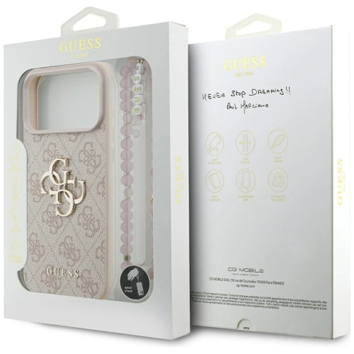 Etui Guess 4G Strap 4G Classic Logo do Apple iPhone 17 Pro Max różowy