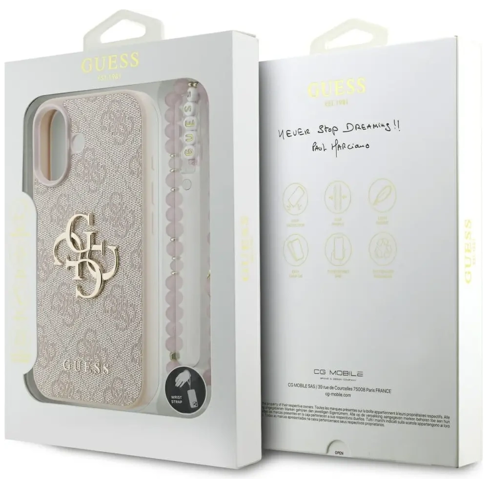 Etui Guess 4G Strap 4G Classic Logo do Apple iPhone 17 różowy