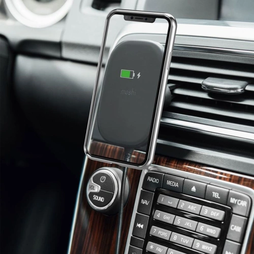 Kup Magnetický držák do auta Qi Moshi SnapTo Magnetic Car Mount s bezdrátovým nabíjením 10W (Černý) - MOSH056BLK - {ean13} - Sklep Home Screen