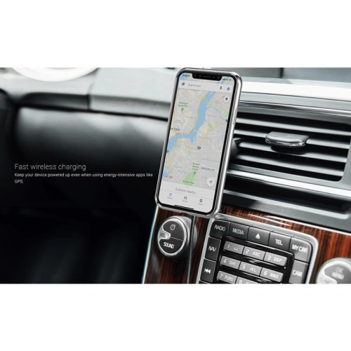 Kup Magnetický držák do auta Qi Moshi SnapTo Magnetic Car Mount s bezdrátovým nabíjením 10W (Černý) - MOSH056BLK - {ean13} - Sklep Home Screen