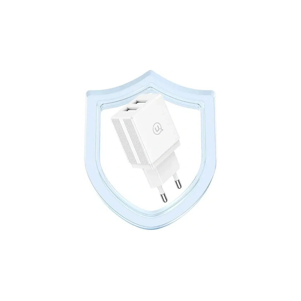Ładowarka sieciowa USAMS 2xUSB-A 18W + kabel USB-A / Lightning Fast Charging biały