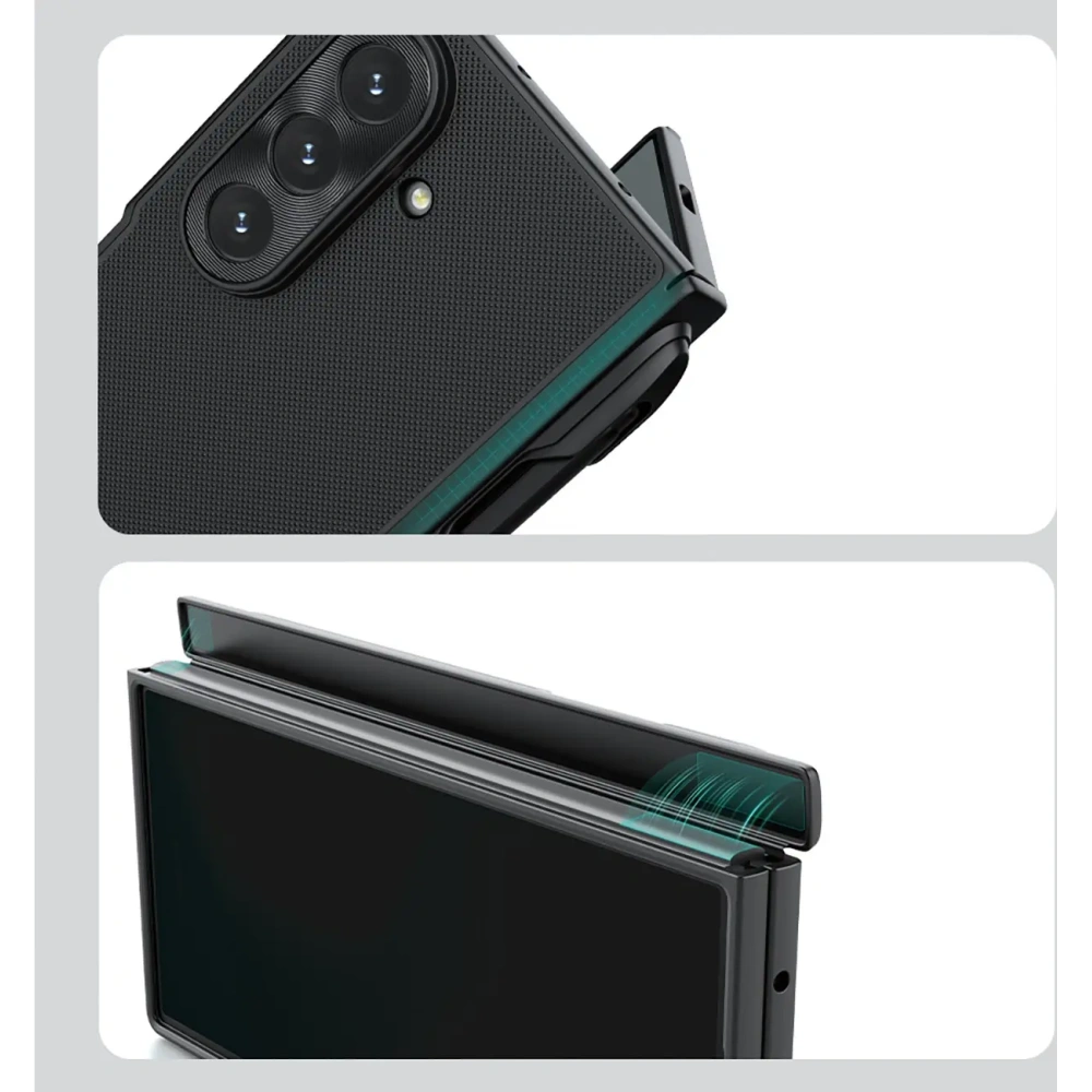 Etui Nillkin Super Frosted Shield Fold Magnetic do Samsung Galaxy Z Fold 7 kompatybilne z MagSafe i z miejscem na S Pen czarne