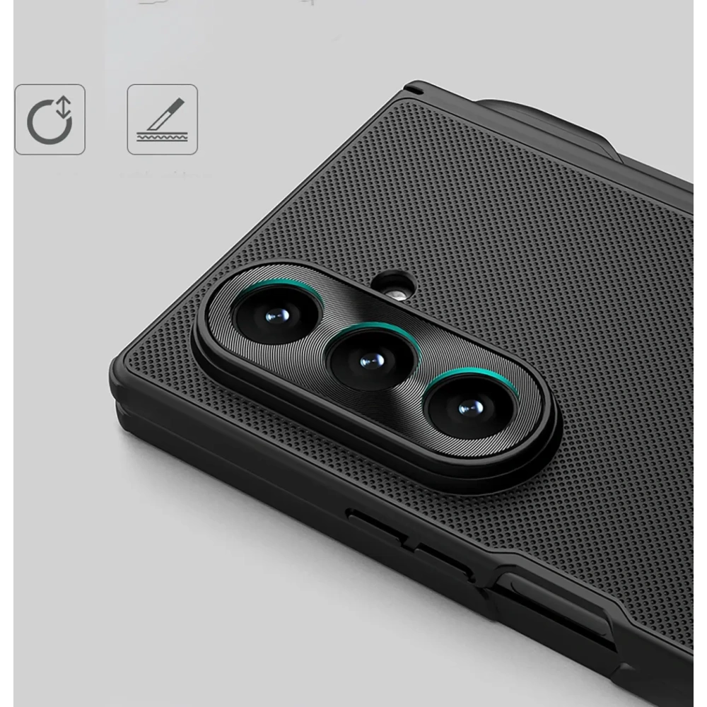 Etui Nillkin Super Frosted Shield Fold Magnetic do Samsung Galaxy Z Fold 7 kompatybilne z MagSafe i z miejscem na S Pen czarne