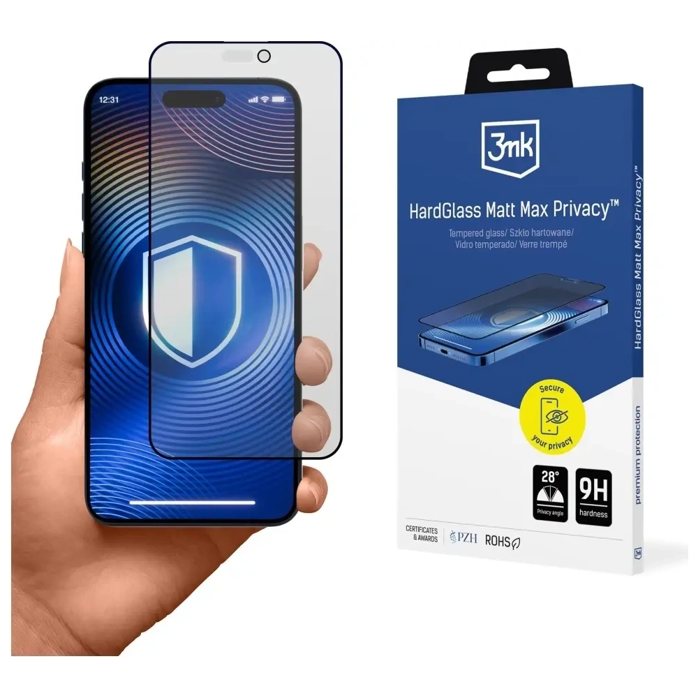 Szkło prywatyzujące 3MK HardGlass Matt Max Privacy do Apple iPhone 17 Pro Max