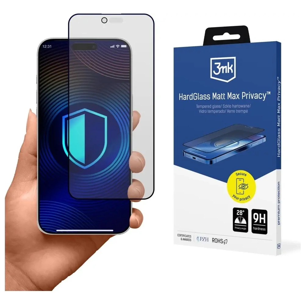 Szkło prywatyzujące 3MK HardGlass Matt Max Privacy do Apple iPhone Air
