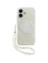 Etui Guess IML Flowers Electro Pearl Strap MagSafe do Apple iPhone 17 biały
