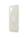 Etui Guess IML Flowers Electro Pearl Strap MagSafe do Apple iPhone 17 biały