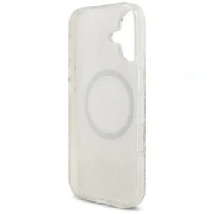 Etui Guess IML Flowers Electro Pearl Strap MagSafe do Apple iPhone 17 biały