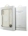 Etui Guess IML Flowers Electro Pearl Strap MagSafe do Apple iPhone 17 biały