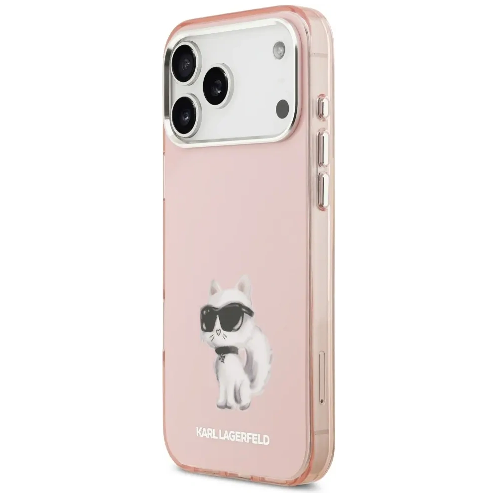 Etui Karl Lagerfeld IML Aquarelle Choupette & Logo MagSafe do Apple iPhone 17 Pro Max różowy