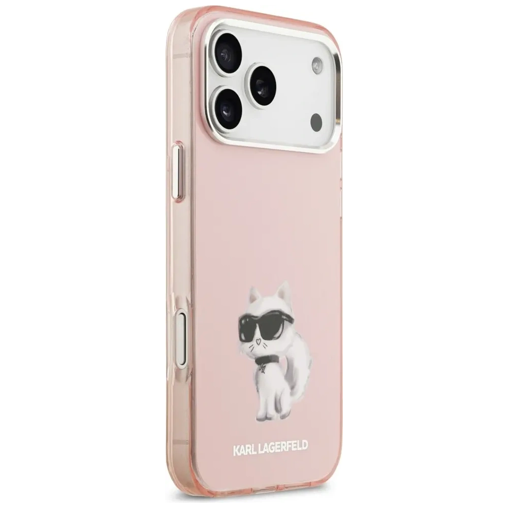 Etui Karl Lagerfeld IML Aquarelle Choupette & Logo MagSafe do Apple iPhone 17 Pro Max różowy