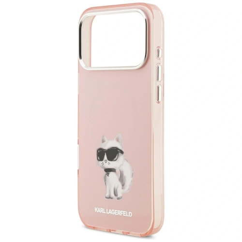 Etui Karl Lagerfeld IML Aquarelle Choupette & Logo MagSafe do Apple iPhone 17 Pro Max różowy