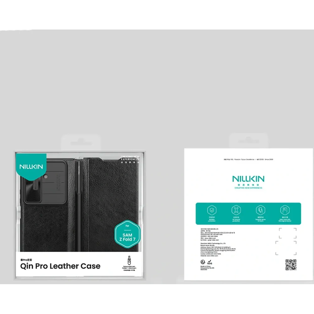 Etui Nillkin Qin Pro do Samsung Galaxy Z Fold 7 z miejscem na S Pen czarne