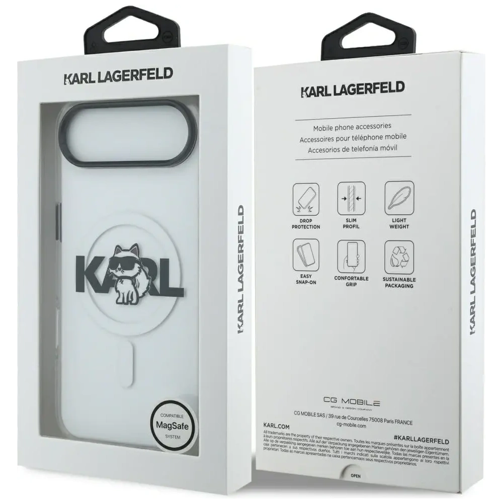 Etui Karl Lagerfeld IML Choupette Sketch Logo MagSafe do Apple iPhone Air przezroczysty