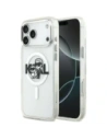 Etui Karl Lagerfeld IML Glitter Karl & Choupette Sketch Logo MagSafe do Apple iPhone 17 Pro Max przezroczysty
