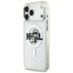 Etui Karl Lagerfeld IML Glitter Karl & Choupette Sketch Logo MagSafe do Apple iPhone 17 Pro Max przezroczysty