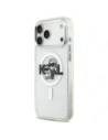 Etui Karl Lagerfeld IML Glitter Karl & Choupette Sketch Logo MagSafe do Apple iPhone 17 Pro Max przezroczysty
