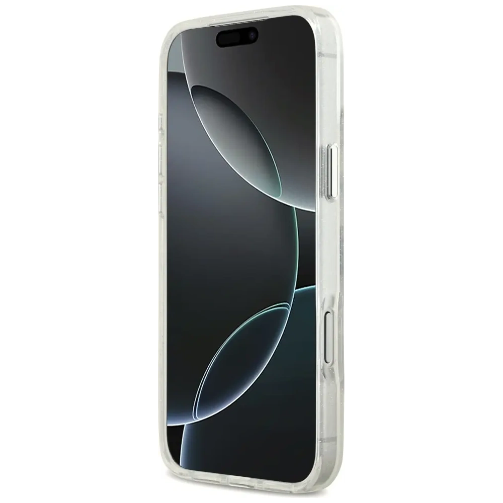 Etui Karl Lagerfeld IML Glitter Karl & Choupette Sketch Logo MagSafe do Apple iPhone 17 Pro Max przezroczysty