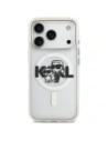 Etui Karl Lagerfeld IML Glitter Karl & Choupette Sketch Logo MagSafe do Apple iPhone 17 Pro przezroczysty