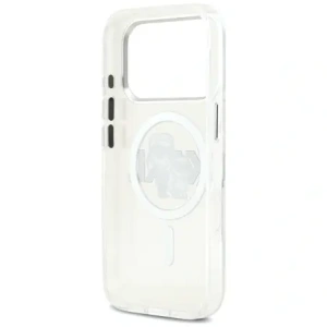 Etui Karl Lagerfeld IML Glitter Karl & Choupette Sketch Logo MagSafe do Apple iPhone 17 Pro przezroczysty