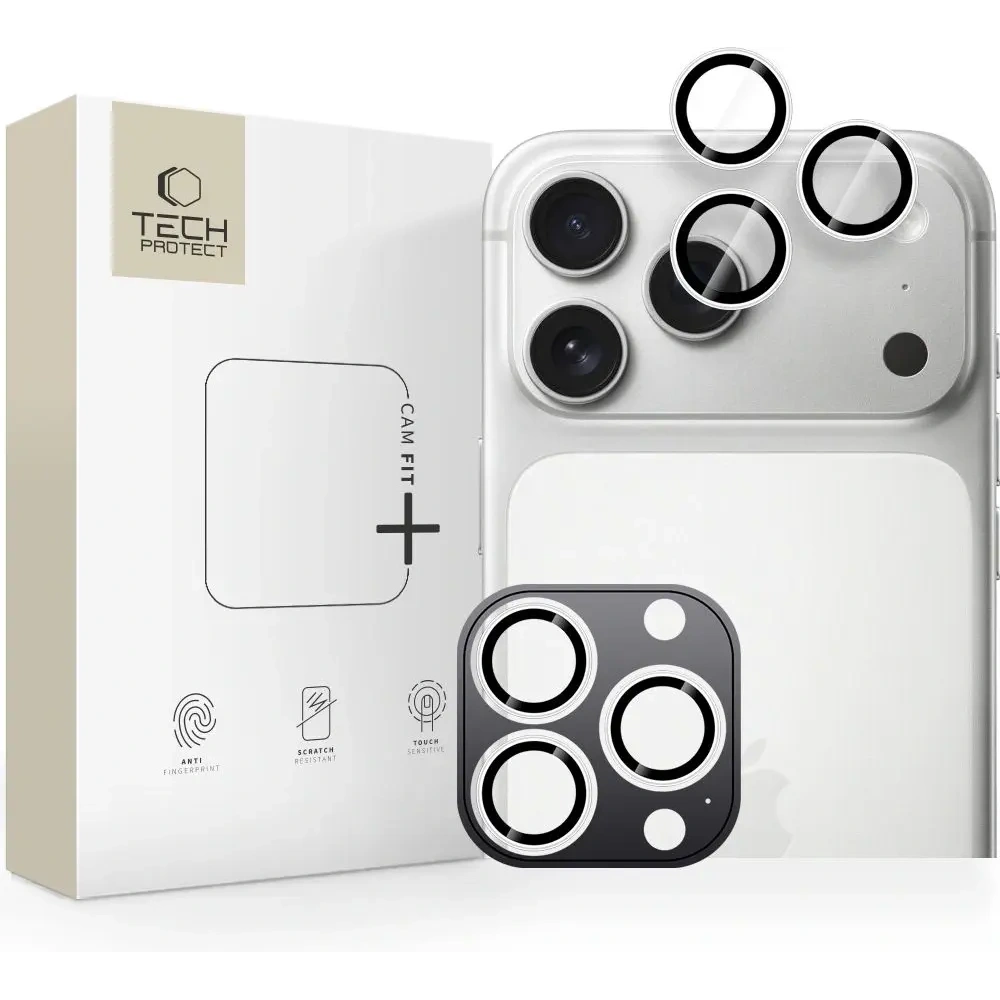 Osłona aparatu Tech-Protect Camring Fit+ do Apple iPhone 14 Pro / 14 Pro Max / 15 Pro / 15 Pro Max / 16 Pro / 16 Pro Max / 17 Pro / 17 Pro Max Silver