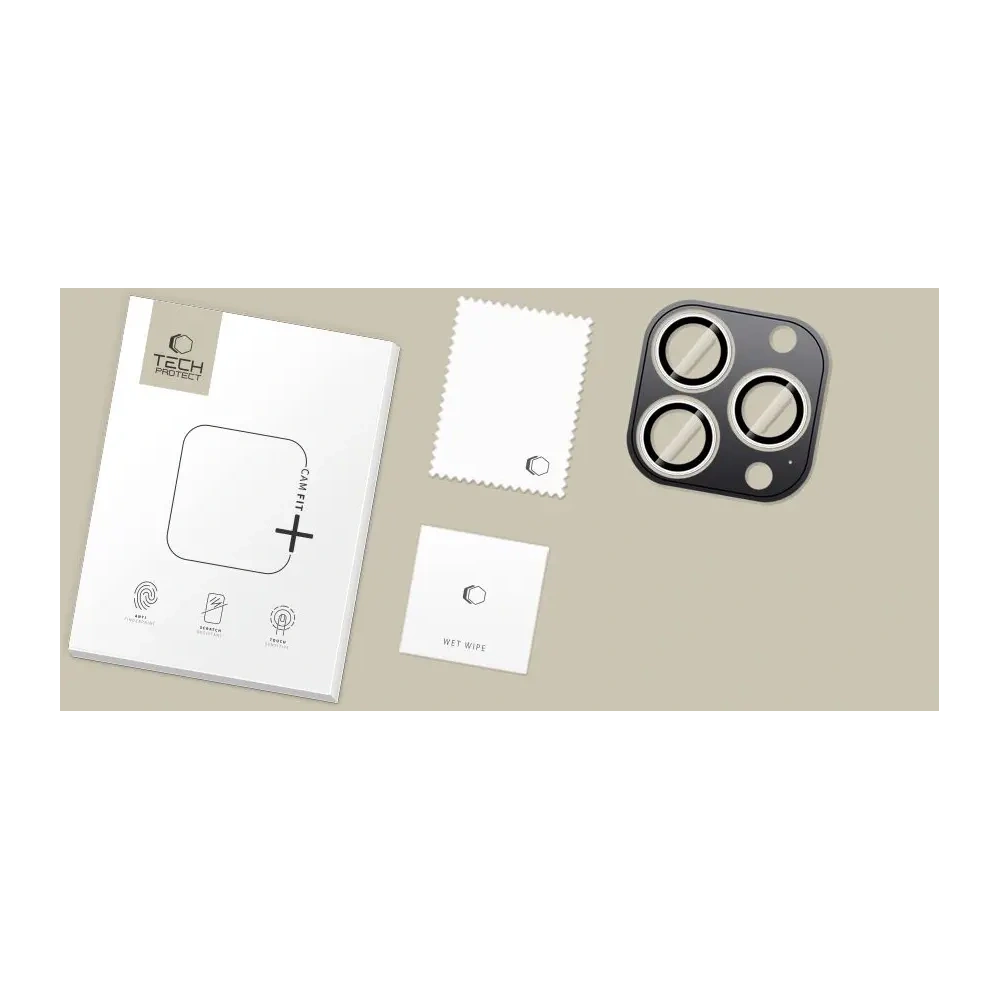 Osłona aparatu Tech-Protect Camring Fit+ do Apple iPhone 14 Pro / 14 Pro Max / 15 Pro / 15 Pro Max / 16 Pro / 16 Pro Max / 17 Pro / 17 Pro Max Silver