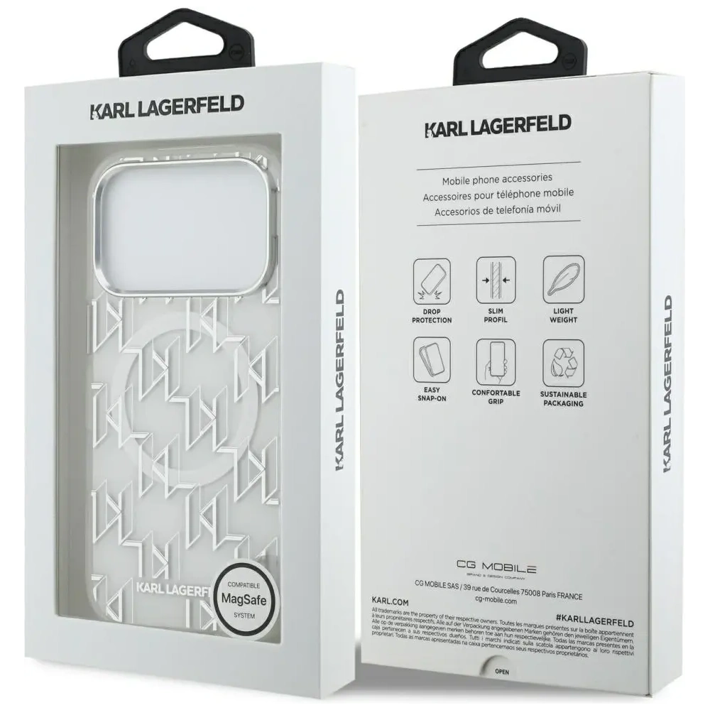 Etui Karl Lagerfeld IML KL Monogram MagSafe do Apple iPhone 17 Pro biały