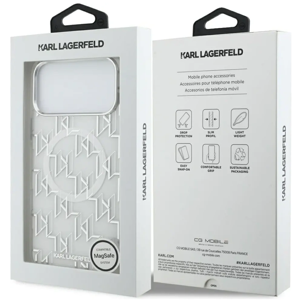 Etui Karl Lagerfeld IML KL Monogram MagSafe do Apple iPhone 17 Pro Max biały