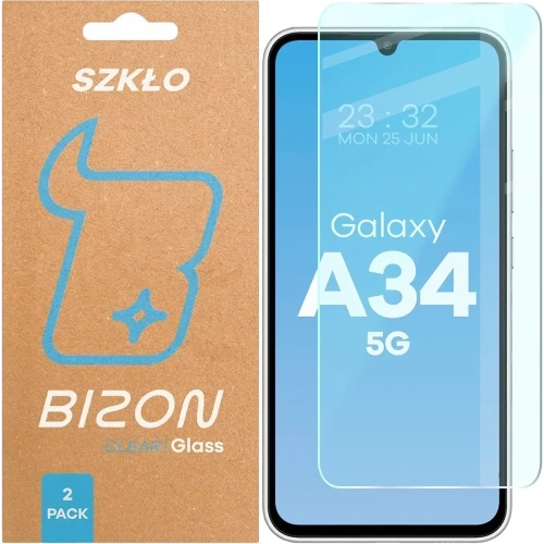 Szkło hartowane Bizon Glass Clear Duo do Samsung Galaxy A34 5G [2 PACK]