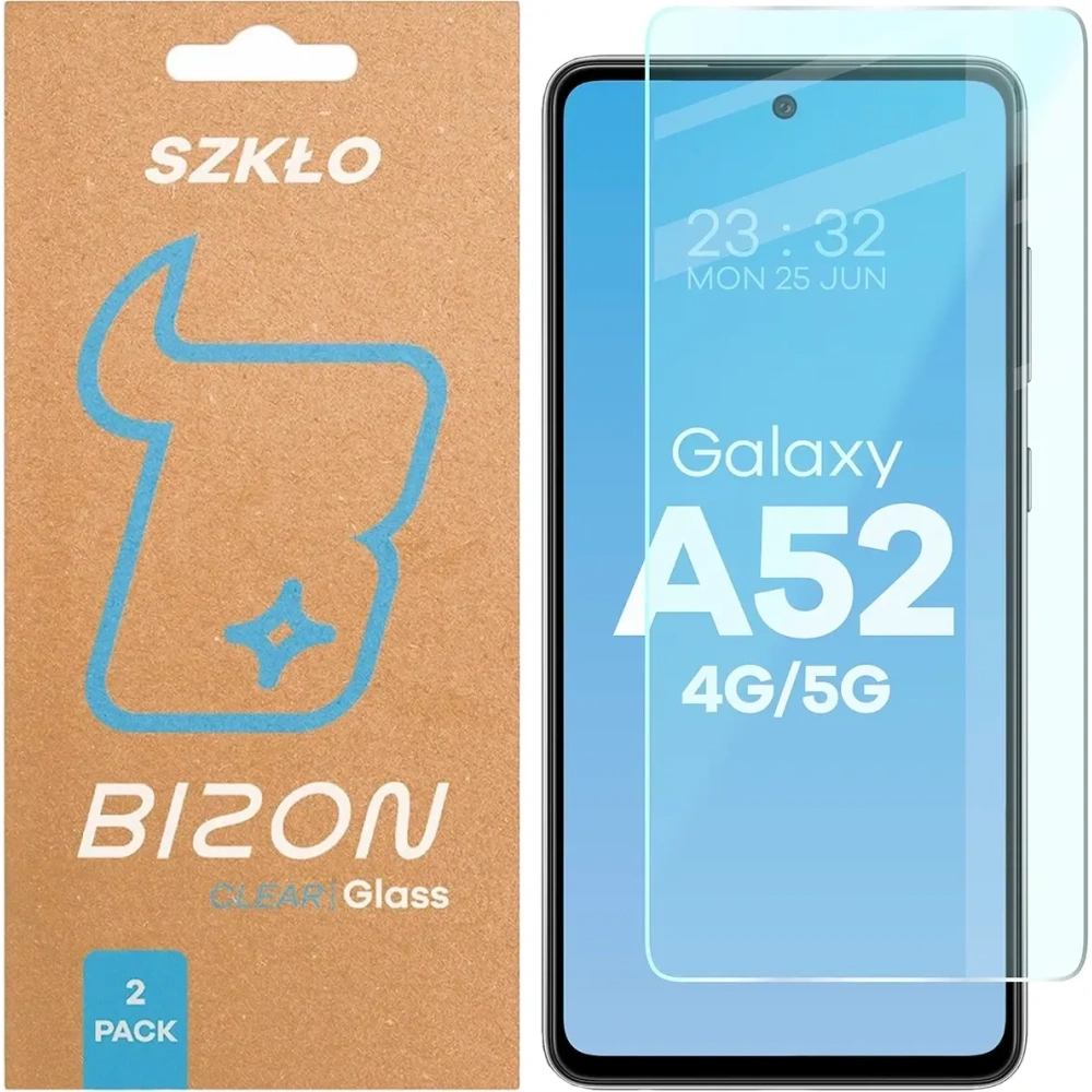 Szkło hartowane Bizon Glass Clear Duo do Samsung Galaxy A52 [2 PACK]