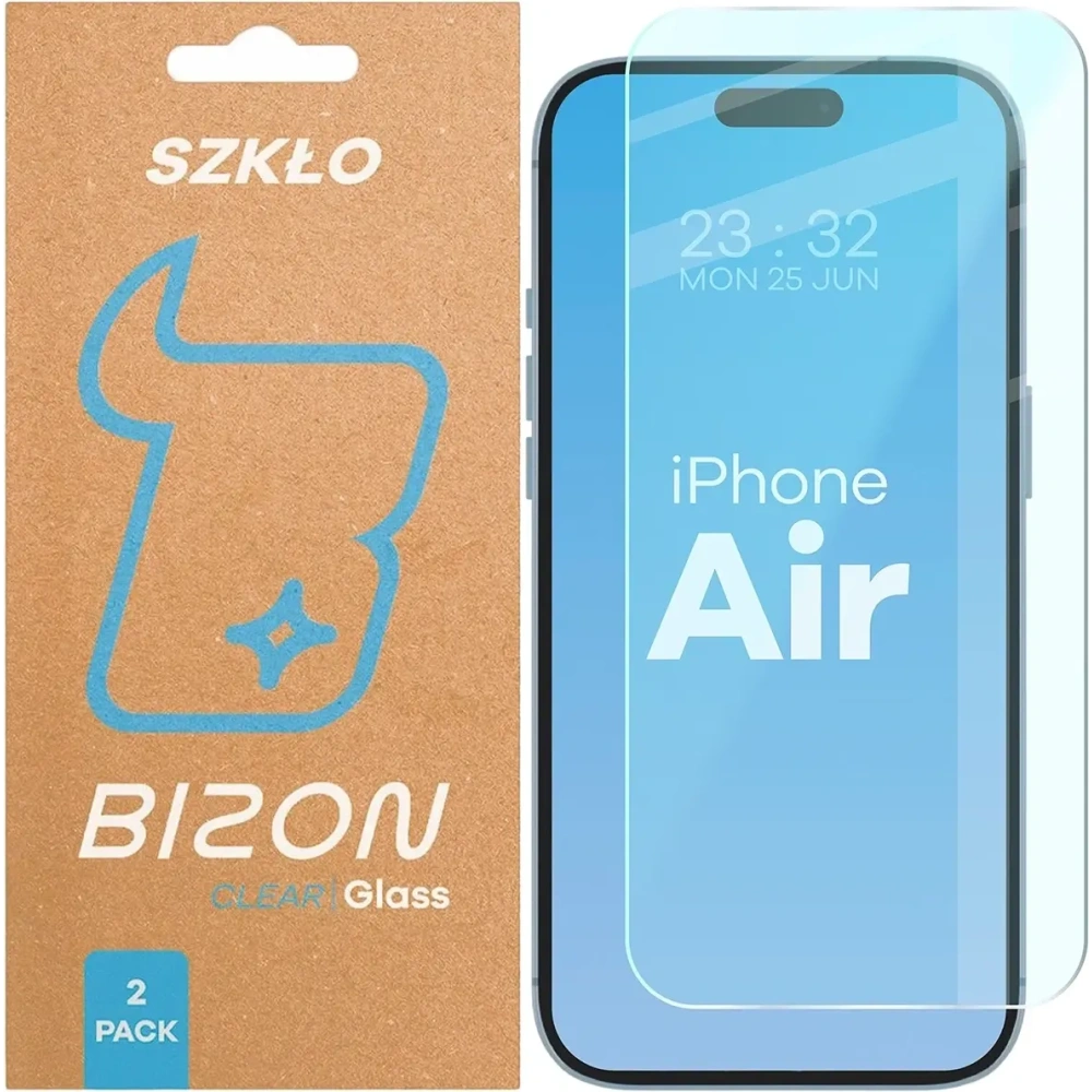 Szkło hartowane Bizon Glass Clear Duo do Apple iPhone Air [2 PACK]